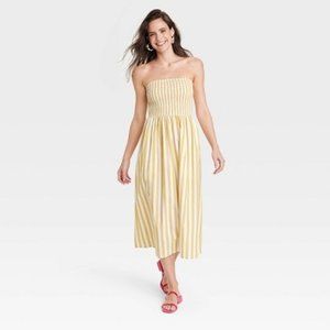 a new day Yellow and White Strapless Dress